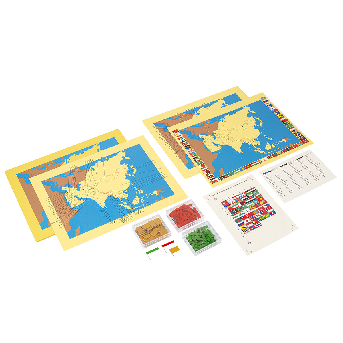 4 cartes de l'Asie (Anglais)