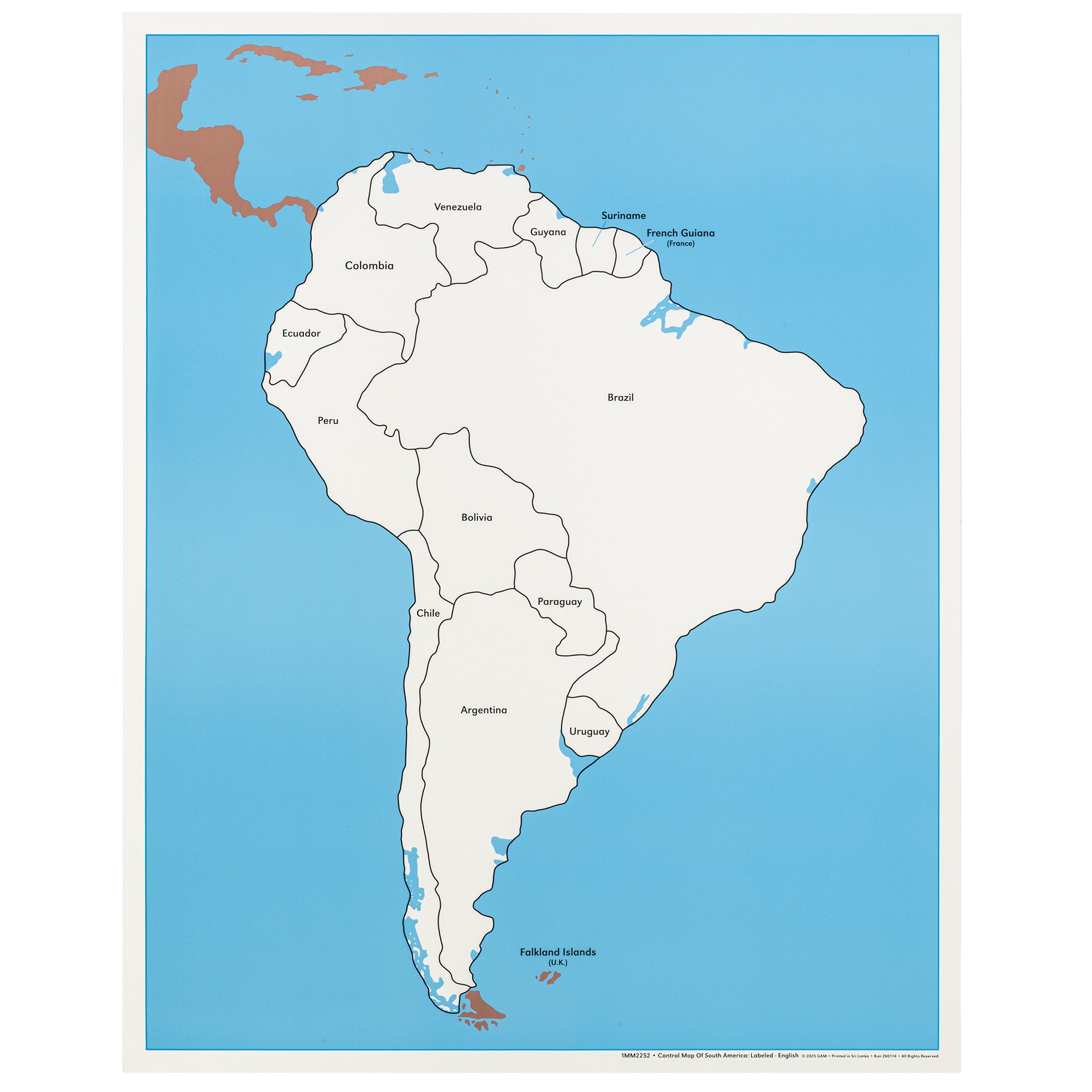 Carte de contrôle de l'Amérique du Sud