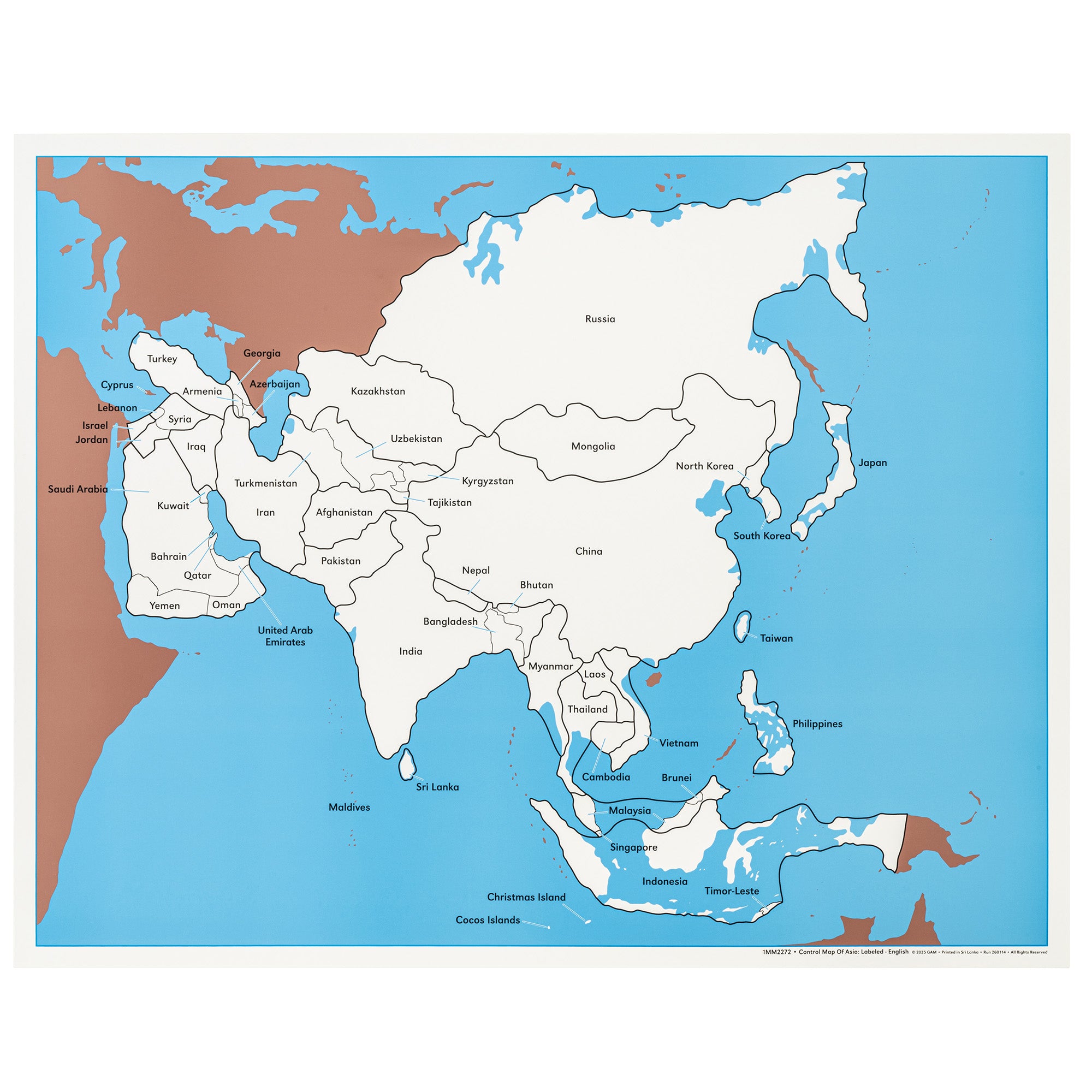 Carte de contrôle de l'Asie