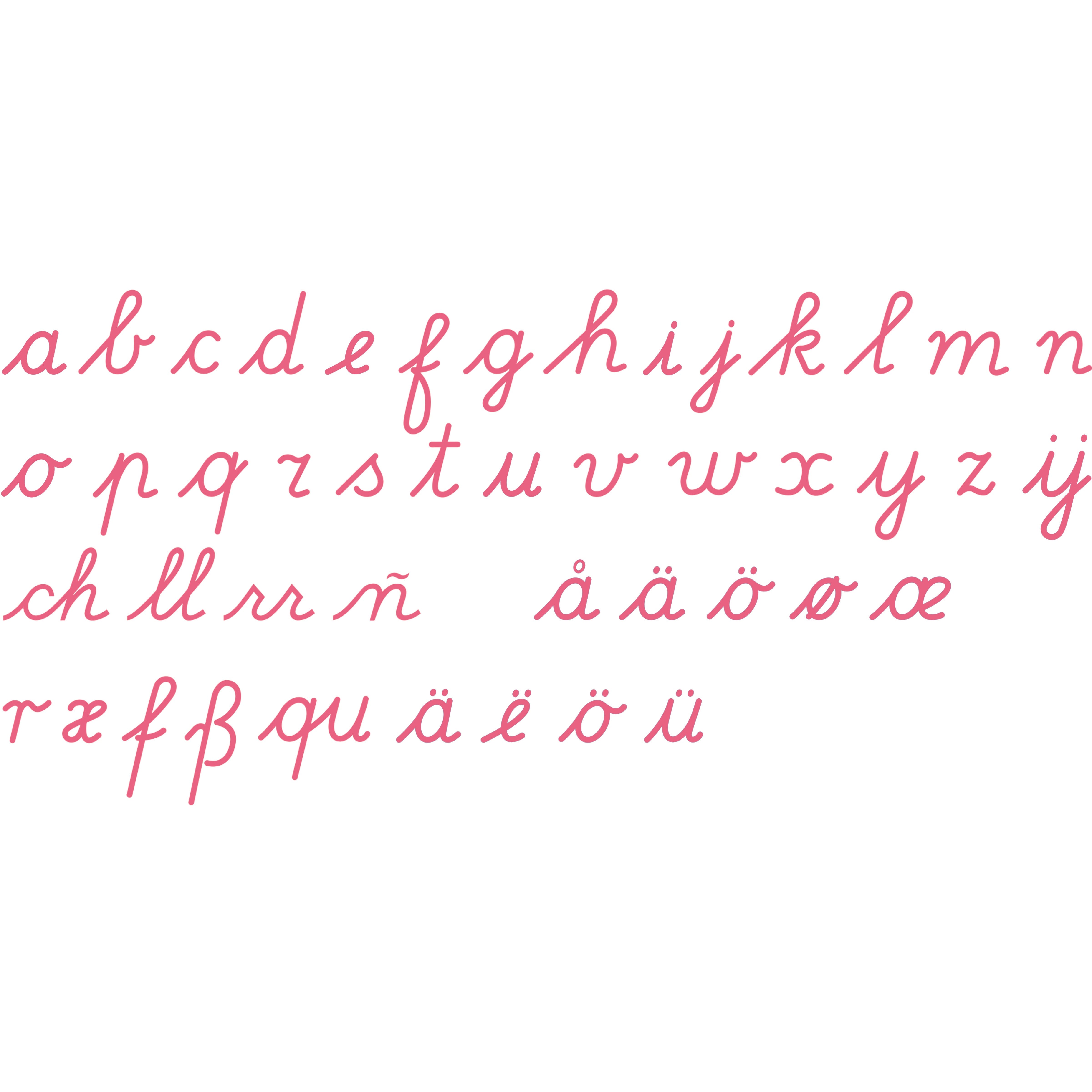 Image of Alphabet-mobile-medium-red-cursive-international