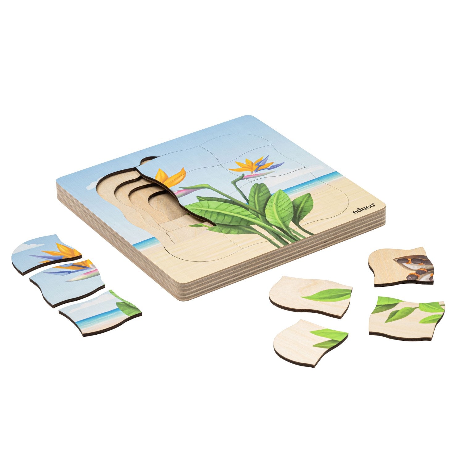 Puzzle évolutif à la plage - oiseau de paradis