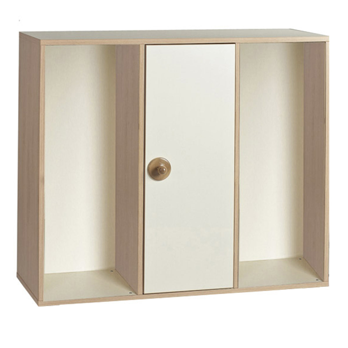 Armario con 1 puerta central y 2 compartimentos apilables 105x41x90h cm