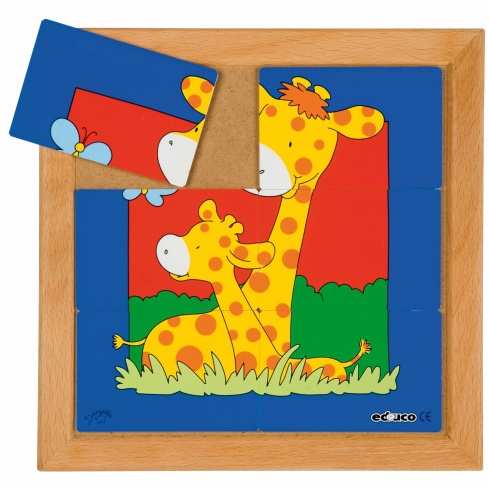 Animals puzzles - Mother and child - giraffe (6 pieces)