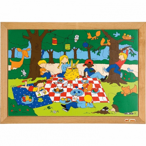 Children's activities puzzles - the picnic