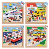 Transport puzzles - complete set of 4