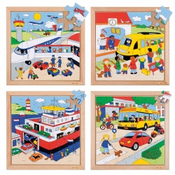 Transport puzzles - complete set of 4