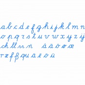 Alphabet mobile moyen : cursif international - bleu