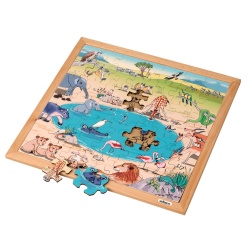 Vocabulary puzzle – savannah l Wooden puzzles l 49 puzzle pieces l Educo