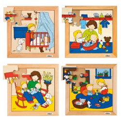 Family puzzles - New baby - complete set of 4