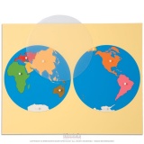 Planisphère du monde - vue de l'Asie