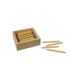 Kasten mit 45 goldenen Zehnerstangen - lose Perlen, Kunststoff