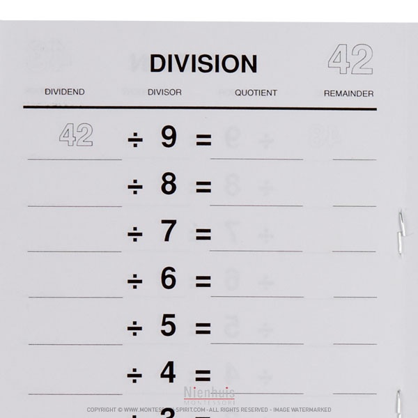 Table de division Montessori