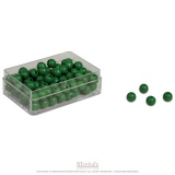Kunststoffdose mit 100 grünen Perlen