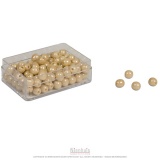 100 Golden Bead Units: Individual Beads Glass (with hole)