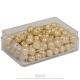 Plastikdose mit 100 goldenen Einerperlen - lose Perlen, Glas
