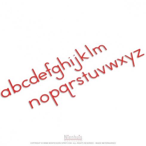 Alphabet mobile moyen : version script international - rouge