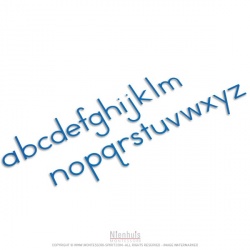 Bewegliches Alphabet, mittel, Lateinische Ausgangsschrift - blau