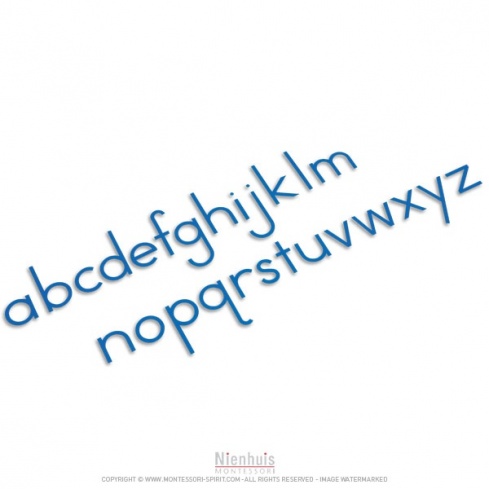 Bewegliches Alphabet, mittel, Lateinische Ausgangsschrift - blau