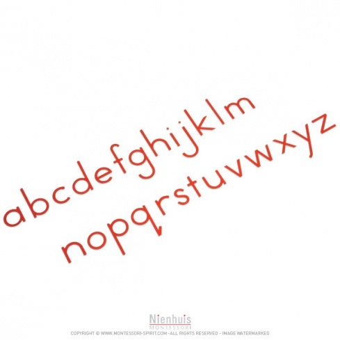 Petit alphabet mobile : script international - rouge