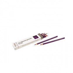 Boite de 12 crayons à 3 côtés : violet