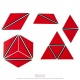 Satz Konstruktive Dreiecke Rot