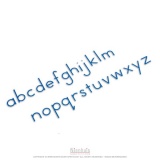 Petit alphabet mobile : script international - bleu