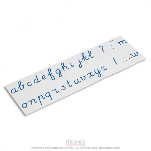 Aufgedruckte Buchstaben, Lateinische Ausgangsschrift - blau