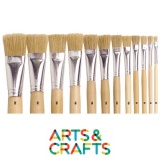 Long handled lyons paint brushes no. 2, flat, box of 12 brushes