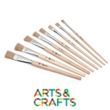 Short handled lyons paint brushes, flat, box of 12 brushes