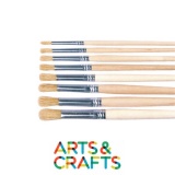 Short handled lyons paint brushes no. 4, round, box of 12 brushes