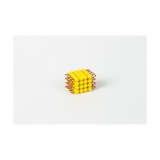 Cube de 4 en perles de verre individuelles : jaune