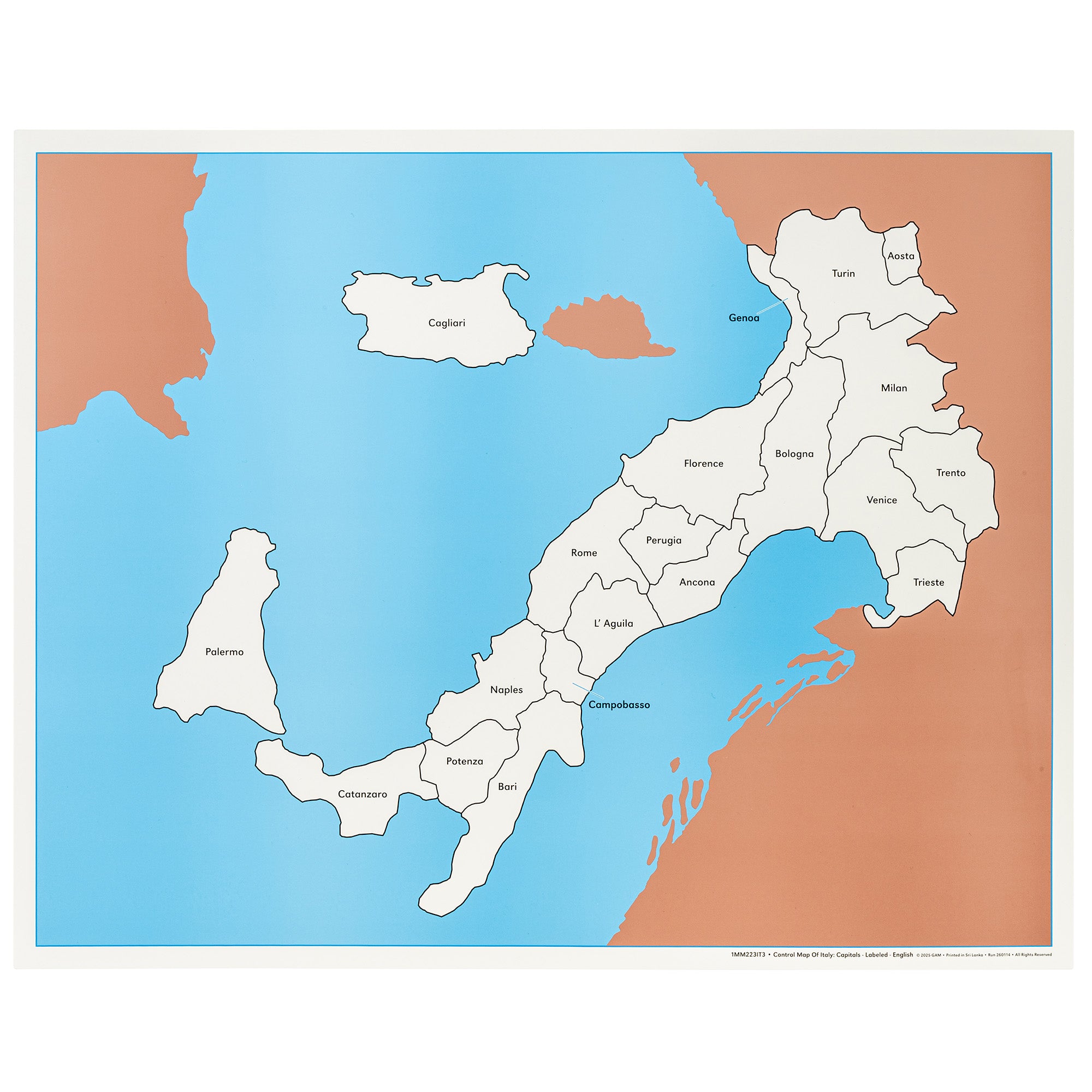 Carte de contrôle de l'Italie