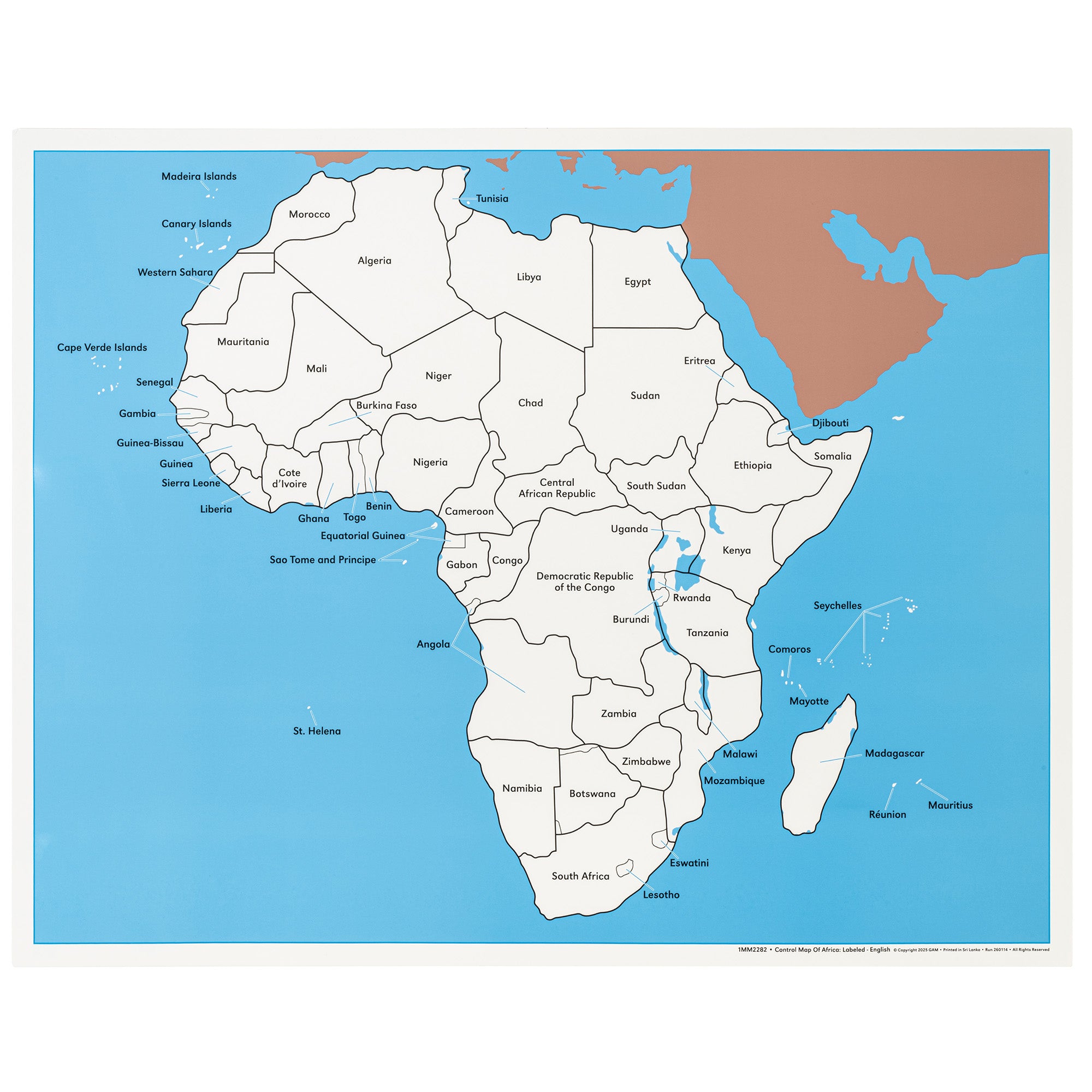 Carte de contrôle de l'Afrique