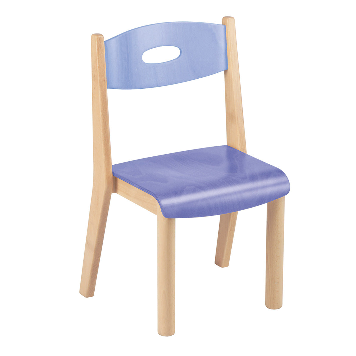 Chaise empilable bleue hauteur assise 32 cm