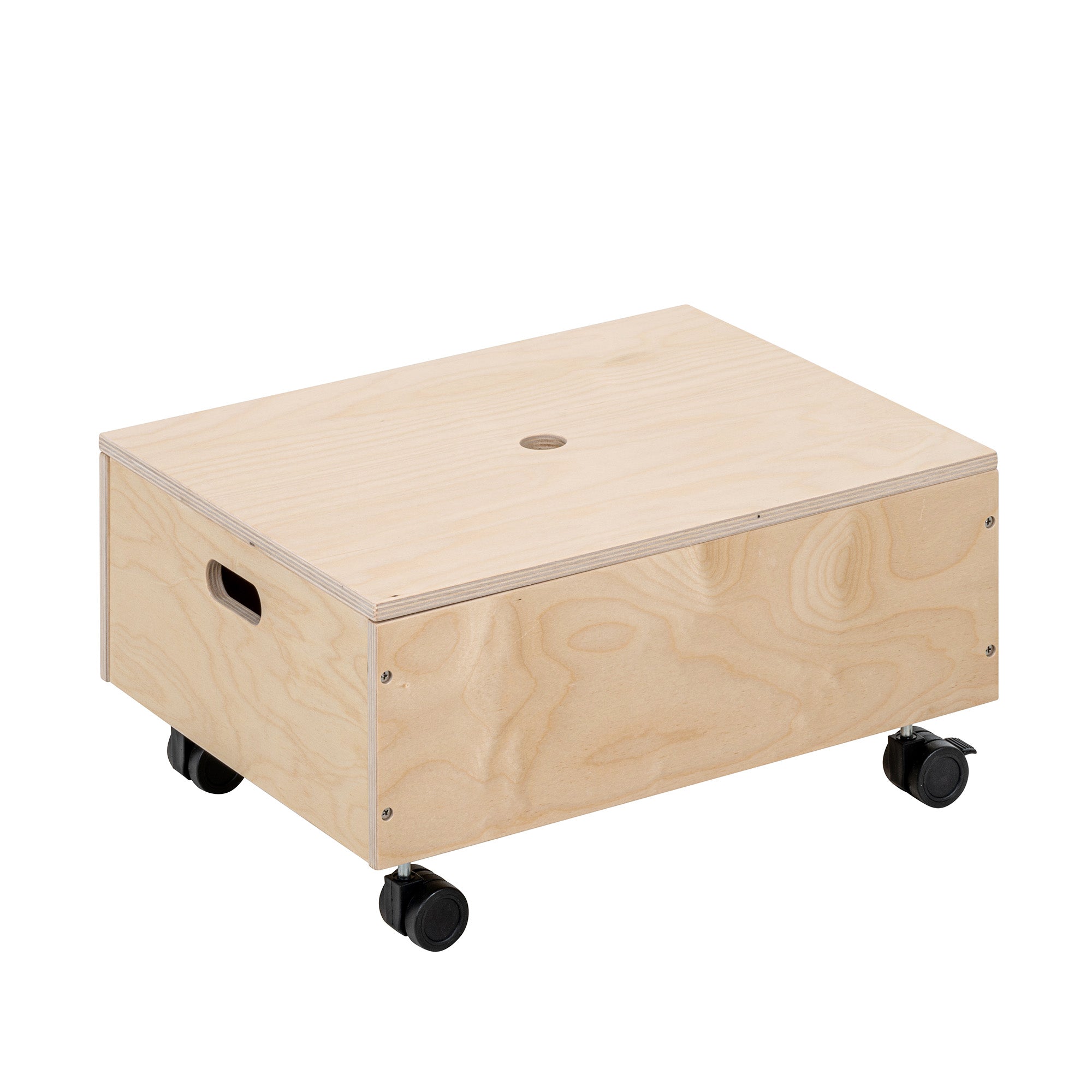 Petit coffre de rangement empilable à roulettes