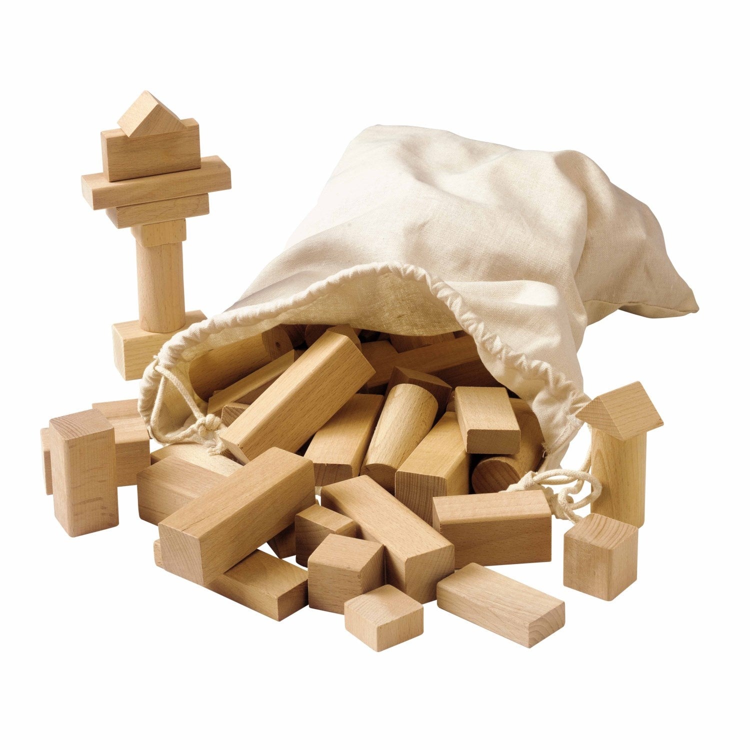 Blocs de construction en bois naturel