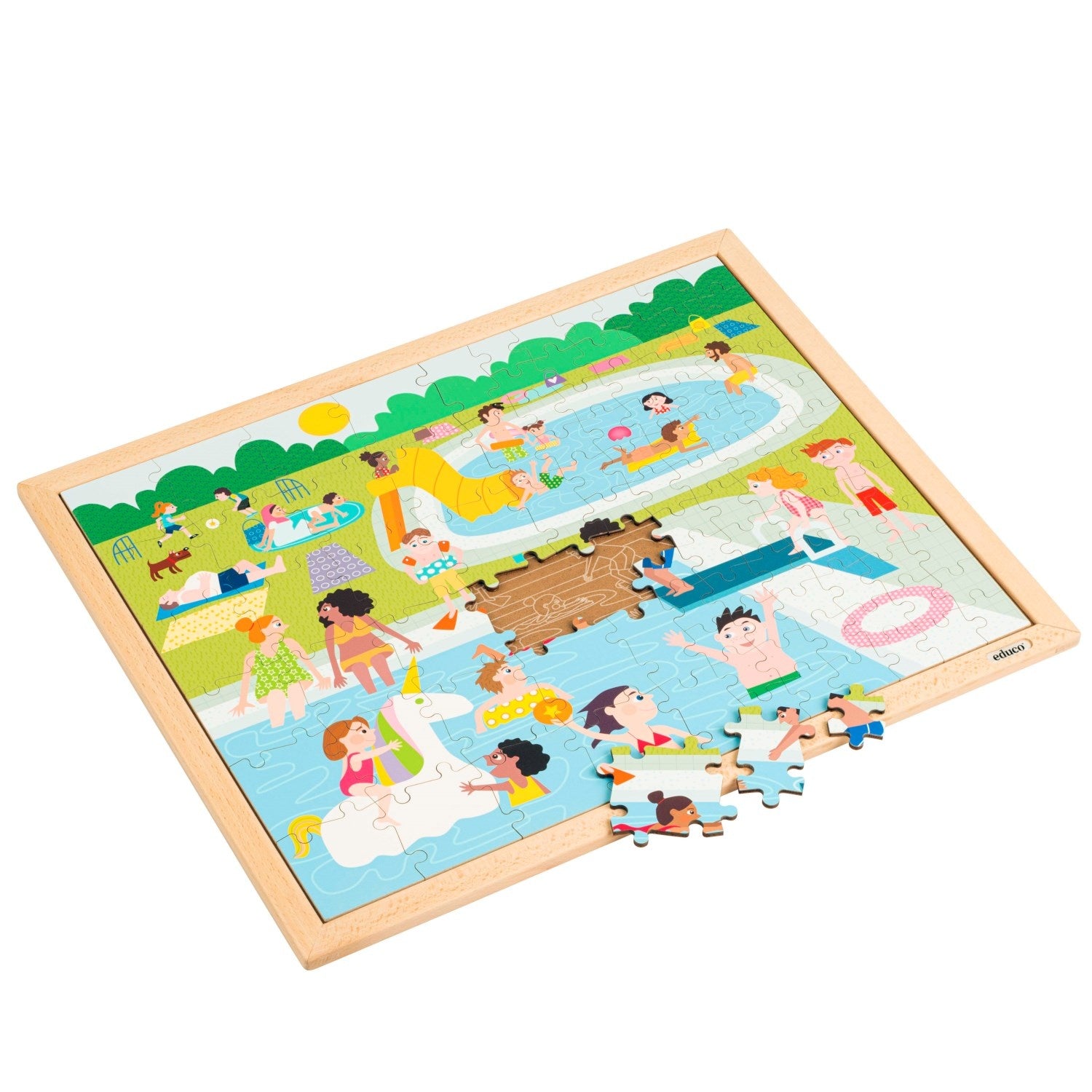 Puzzle coopératif - Dans la cour d'école