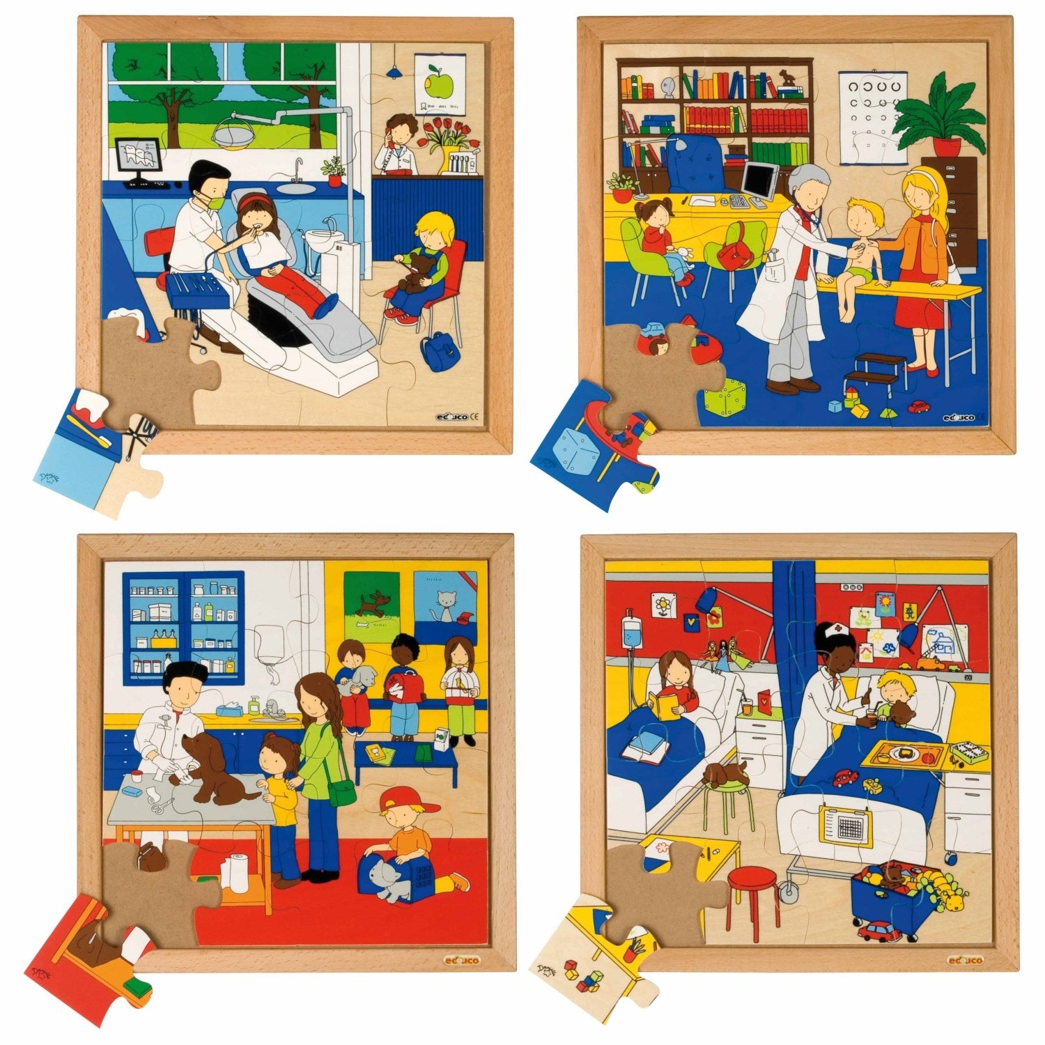 Puzzles santé - ensemble de 4 puzzles