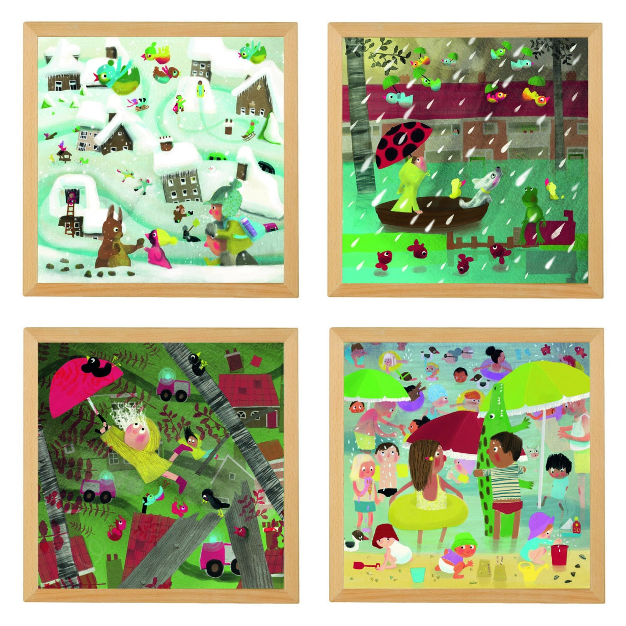 Set mit 4 Puzzles Wetter extrem