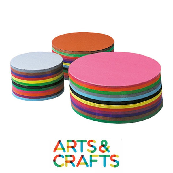 Image of Pack-480-runde-Blätter-Craft-Papier-120-gr-4-Farben-sortiert