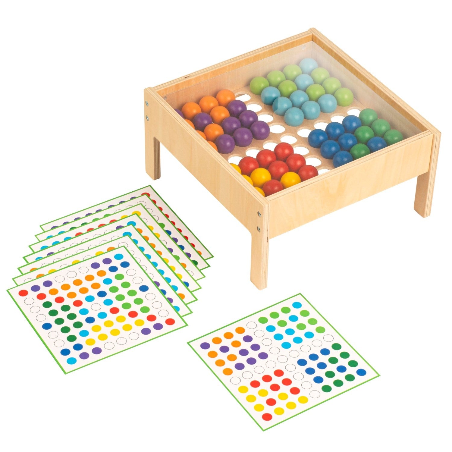 Mosaiktisch mit bunten Kugeln