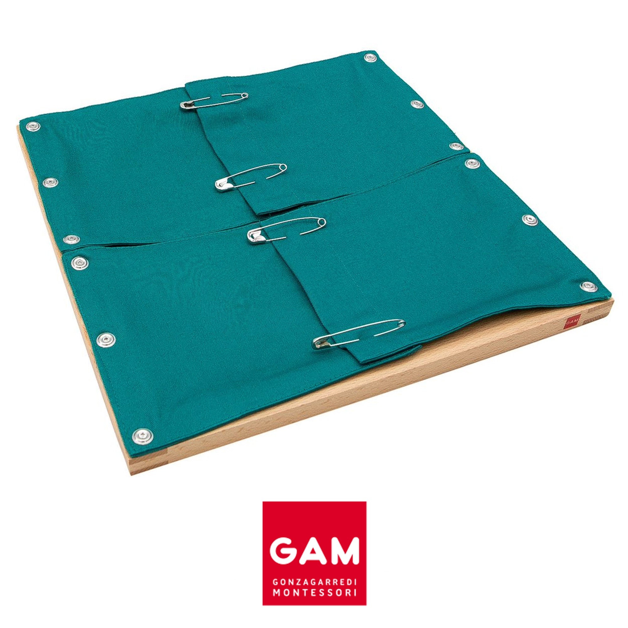 Cladding frame with safety pins