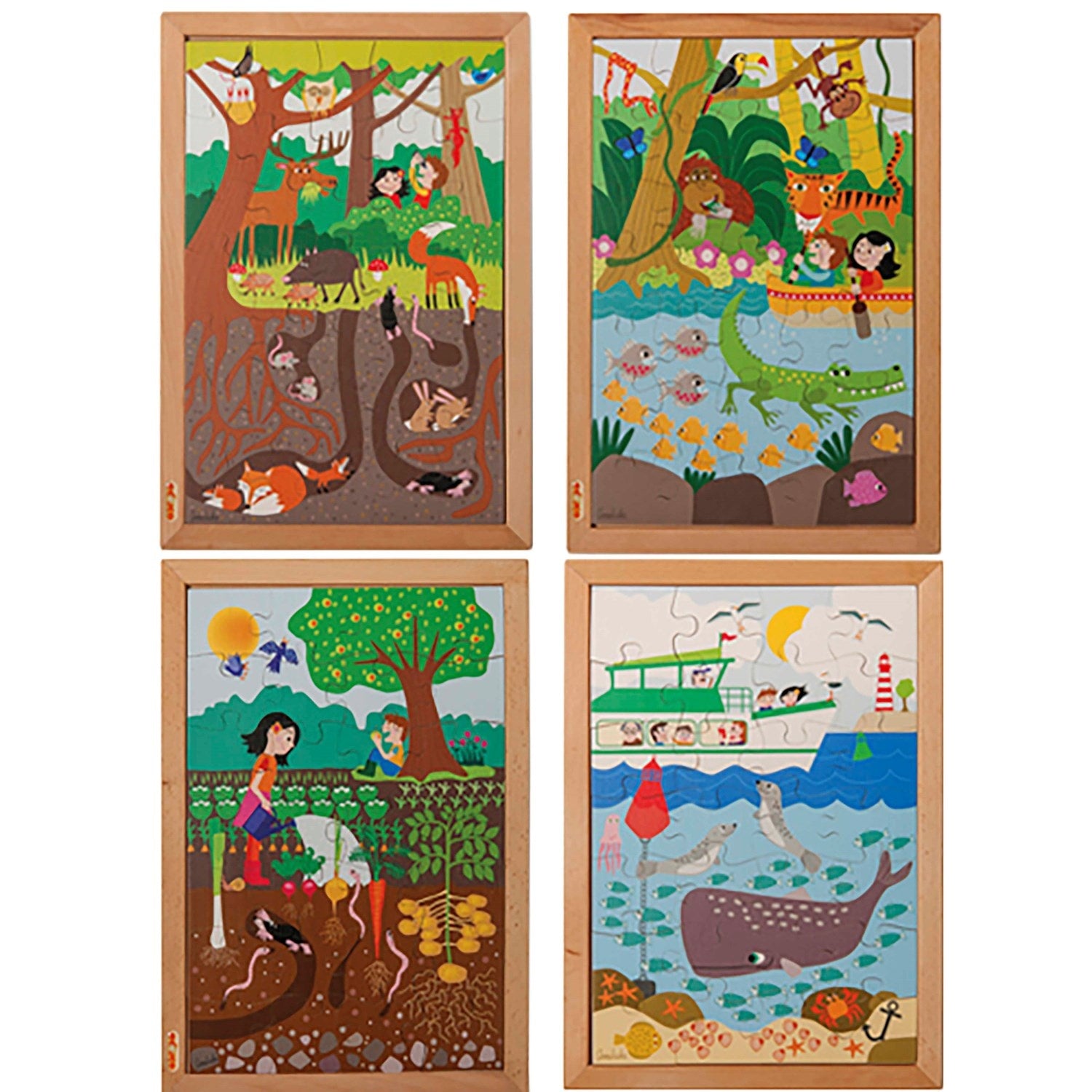 Puzzle above and below - set of 4 puzzles