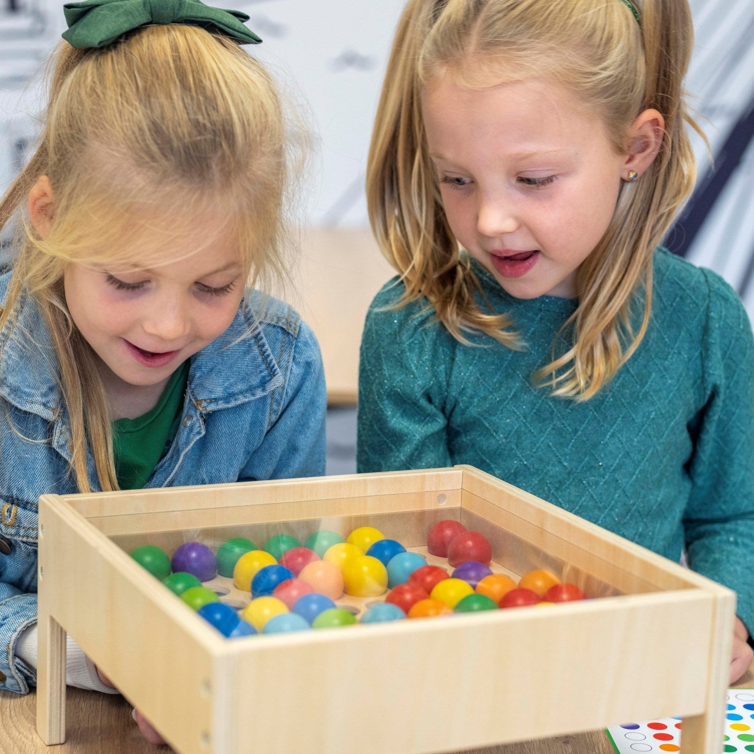 Mosaic table with colored balls