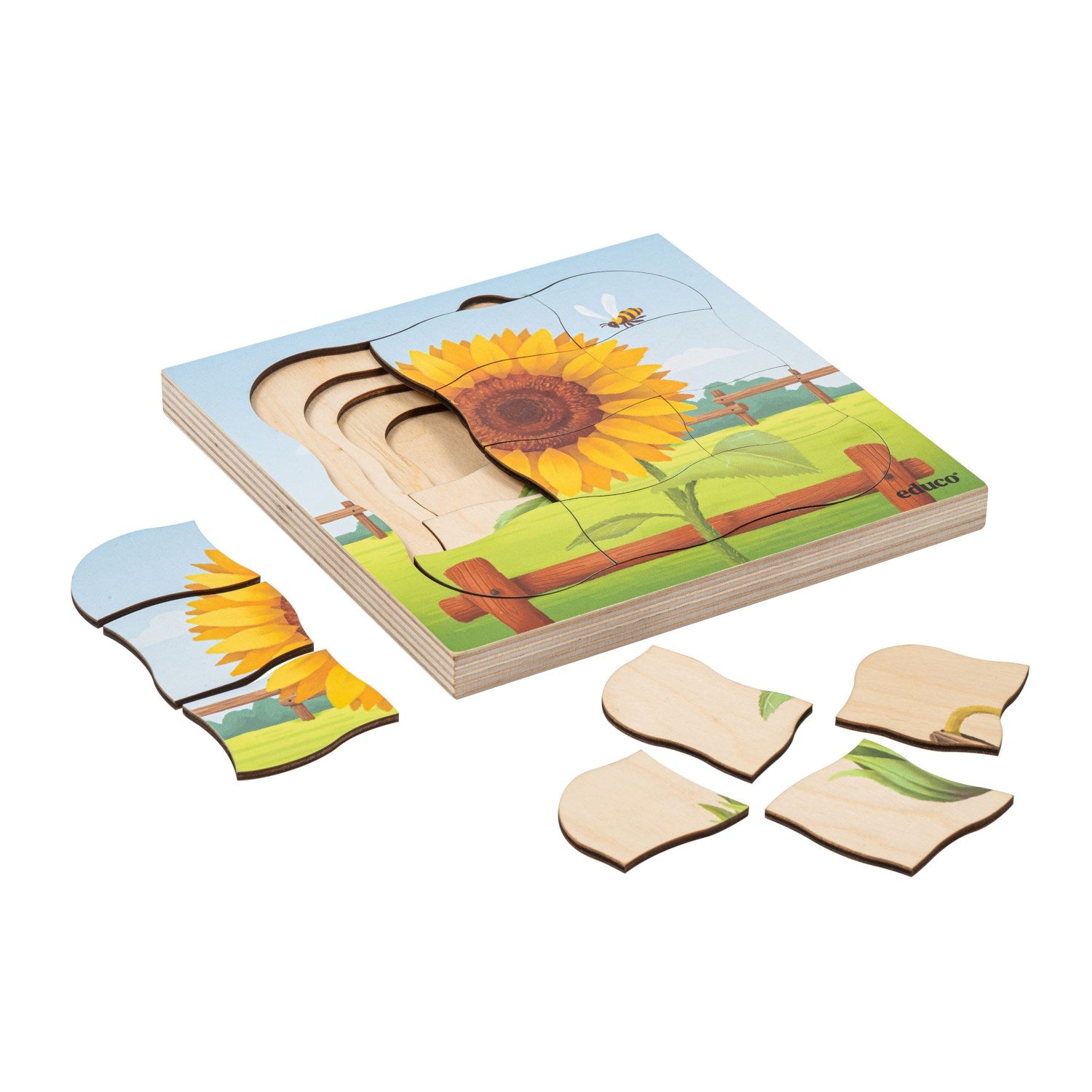 Puzzle évolutif à la ferme - le tournesol