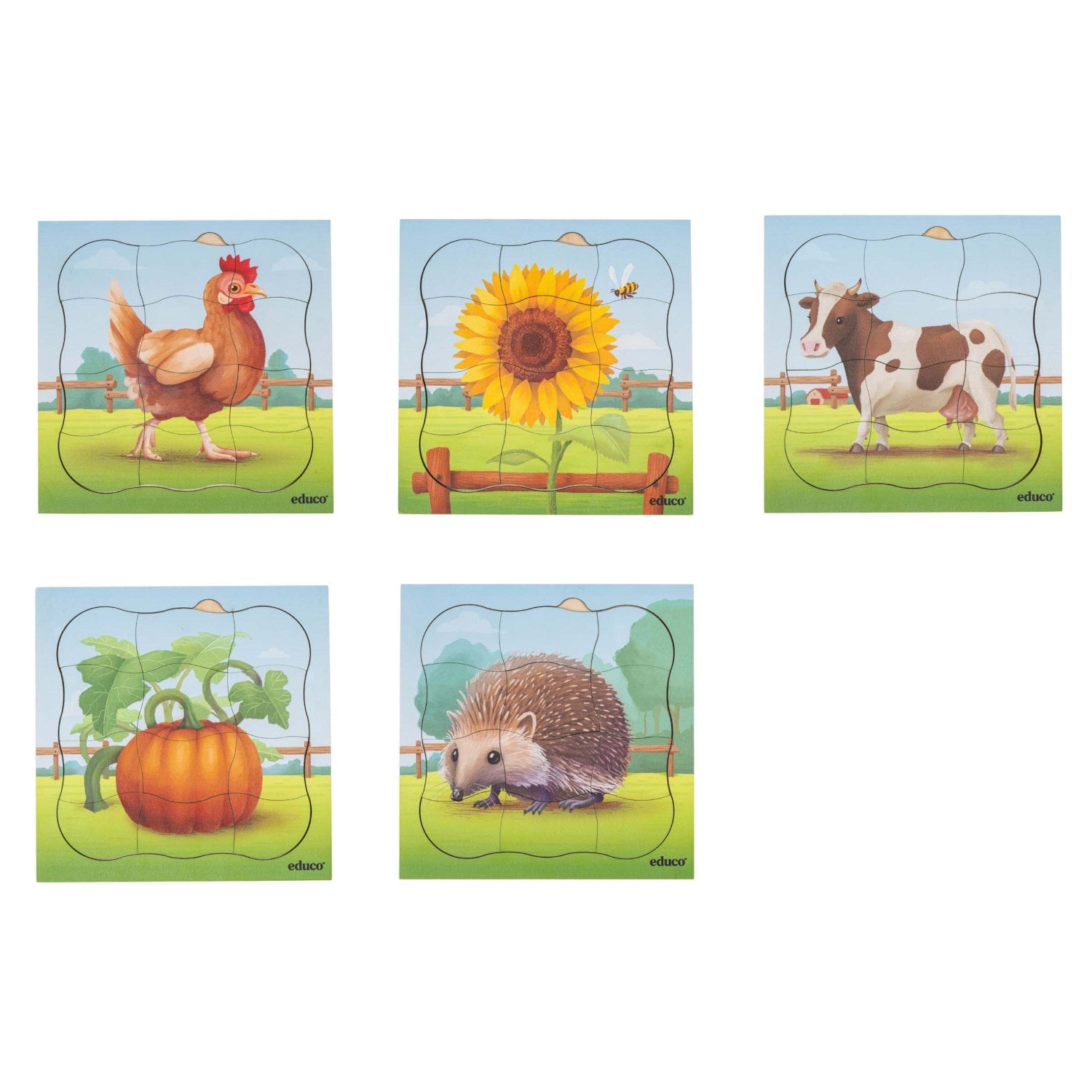 Puzzles évolutifs à la ferme - coffret 5 puzzles